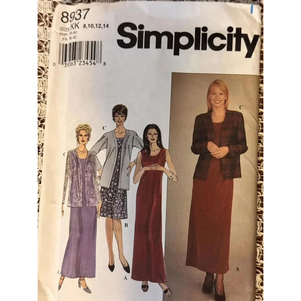 Vintage Simplicity 8937 Misses’ & Petite Dress Jacket Pattern Size KK 8-14 Uncut